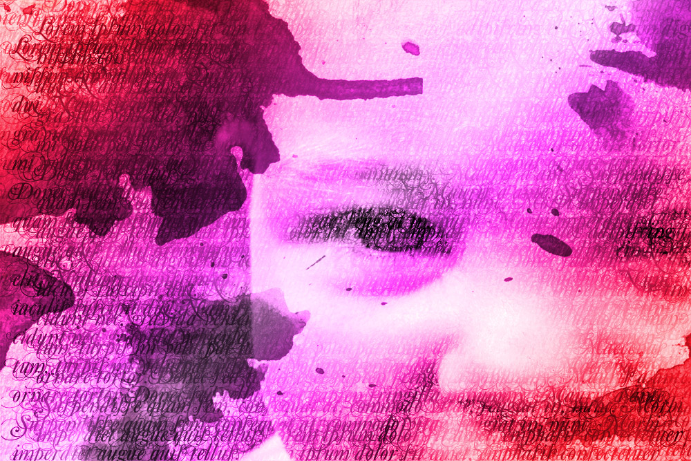 waterverf typografisch portret